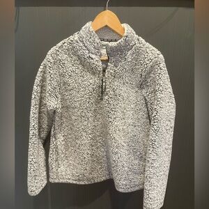 Time & Tru pullover‎ fuzzy jacket Large athletic coat hoodie women cozy teddy